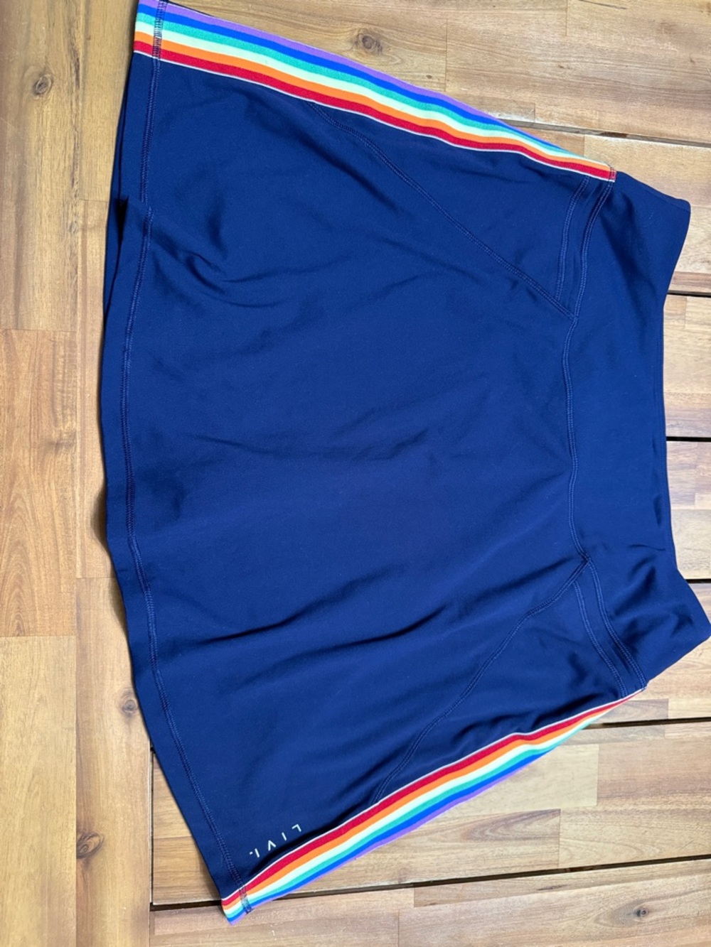 Lane Bryant Navy Skort with Rainbow Side Stripes size 14/16